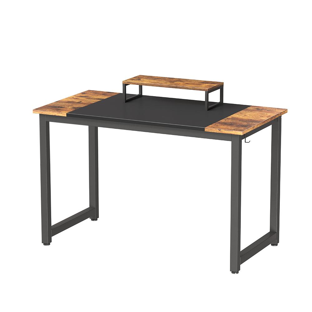 CubiCubi Desk with Splice Board and Extra Strong Legs - 47" / Black_Rustic Brown - EUCLION
