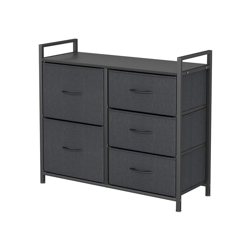 Cubiker Big Storage Tower with 5 Drawers - Black Grey - EUCLION