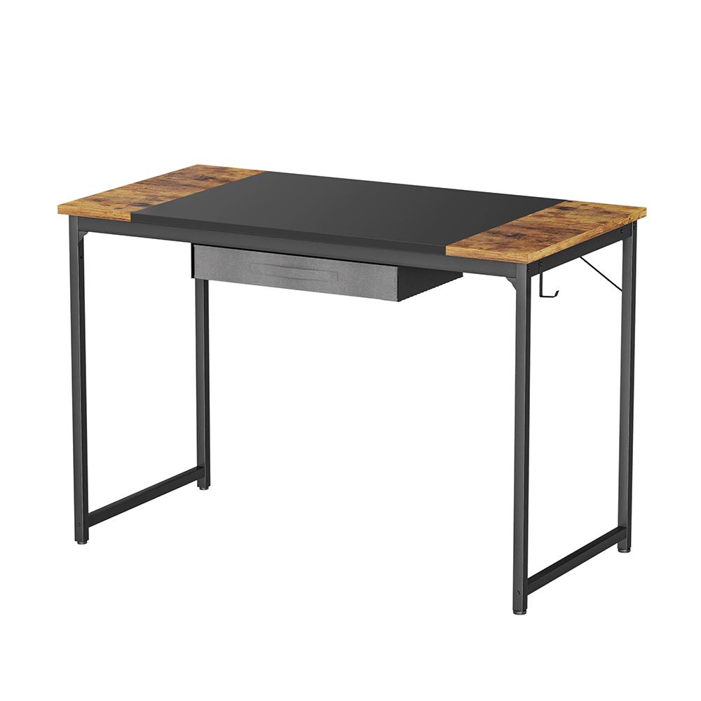 CubiCubi Desk with Splice Board and Big Drawer - 47" / Black+Brown - EUCLION