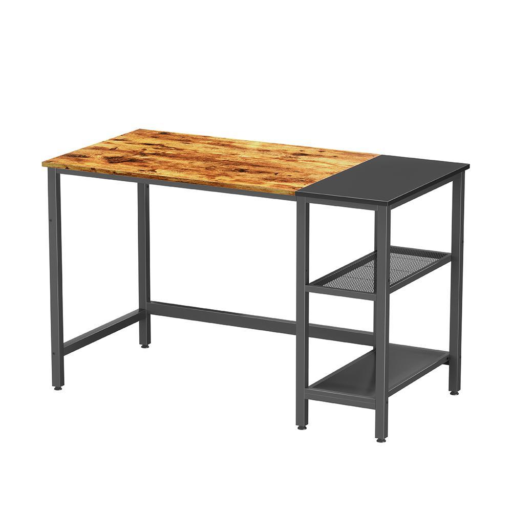 CubiCubi Desk with Storage Shelves - 40" / Rustic Brown+Black - EUCLION
