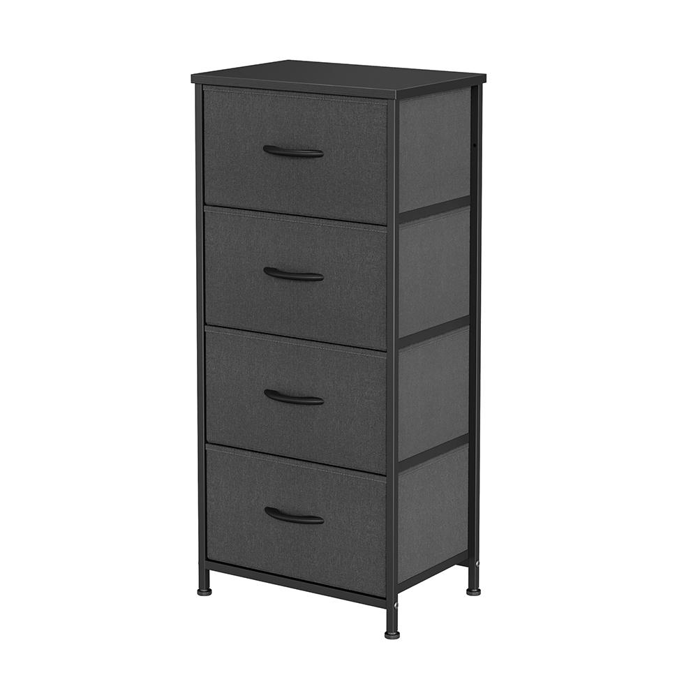 Cubiker Storage Tower with 4 Drawers - Black Grey - EUCLION